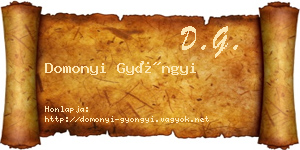 Domonyi Gyöngyi névjegykártya