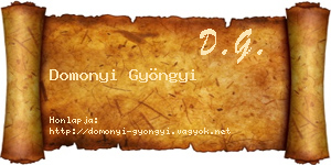 Domonyi Gyöngyi névjegykártya